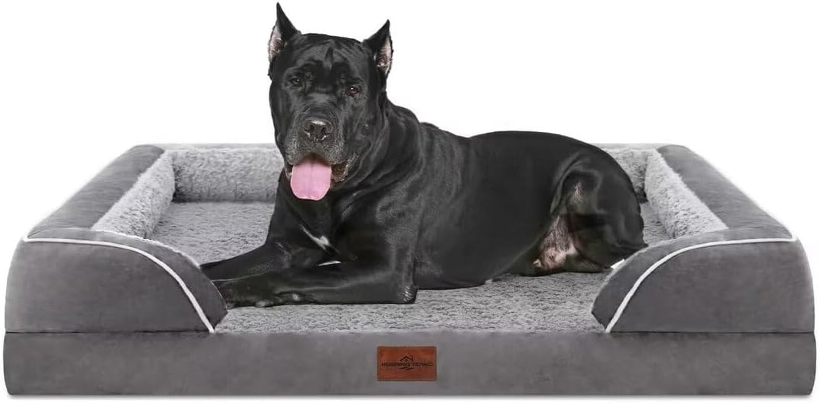 comfort-expression-orthopedic-dog-bed-for-extra-large-dogs-with-bolster-waterproof-dog-couch-bed-with-washable-cover-non-slip-bottom-supportive-egg-crate-foam-xl-pet-bed-42x30-inch