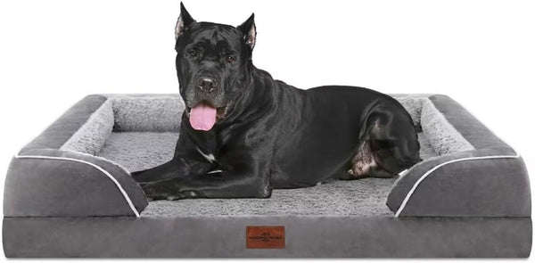 Comfort Expression Orthopedic Dog Bed for Extra Large Dogs with Bolster | Waterproof Dog Couch Bed with Washable Cover & Non-Slip Bottom, Supportive Egg Crate Foam XL Pet Bed, 42X30 Inch141