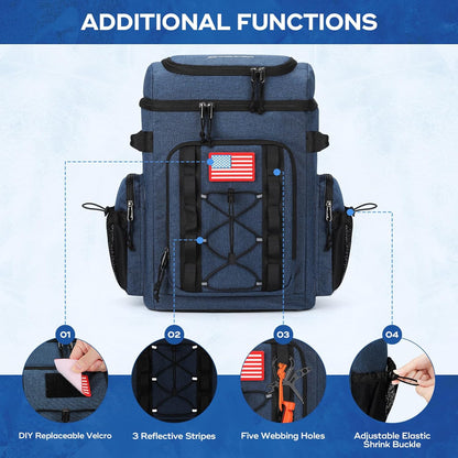 35/50 Can Insulated Backpack Cooler, Leakproof Soft Lunch Ice Bag | Keeps Food Cold for 16H, Peva Liner, Durable Nylon, Ergonomic Padding. Perfect for Men, Women, Camping, Beach, Hiking, Travel5