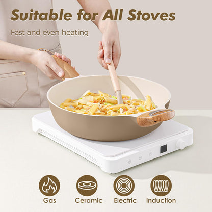 Ceramic Nonstick Frying Pan Skillet with Lid, 12 Inch Large Deep Frying Pan, 5 QT Saute Pan, Induction Pan, Healthy Non Toxic Cooking Pan with Helper Handle, PFOA PFAS PTFE Free3