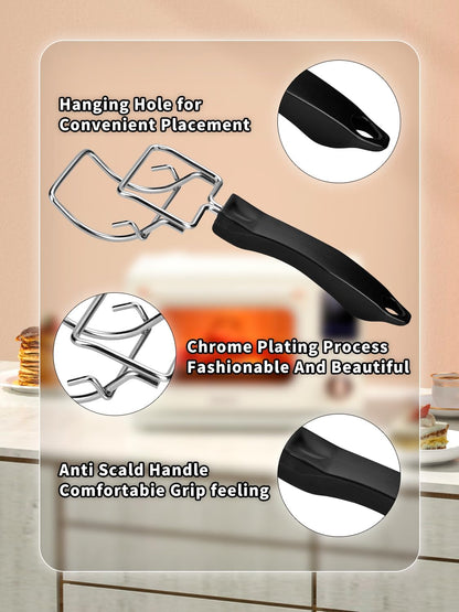 2 Pcs Air Fryer Convection Toaster Oven Tray Extractor,Oven Tray Handle, Oven Rack Pull Tool,Grills Clip, Oven Clip,Be Suitable for Air Fryer, Toaster Oven,Used to Quickly Remove3