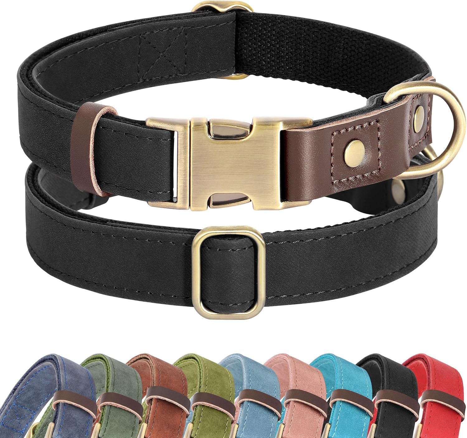didog-pu-leather-dog-collar-for-small-dogs-puppy-soft-lining-green-s-all-day-comfort-for-daily-walks-and-backyard-play-quick-release-metal-buckle-for-easy-on-off-d-ring-for-leash-easy-clean