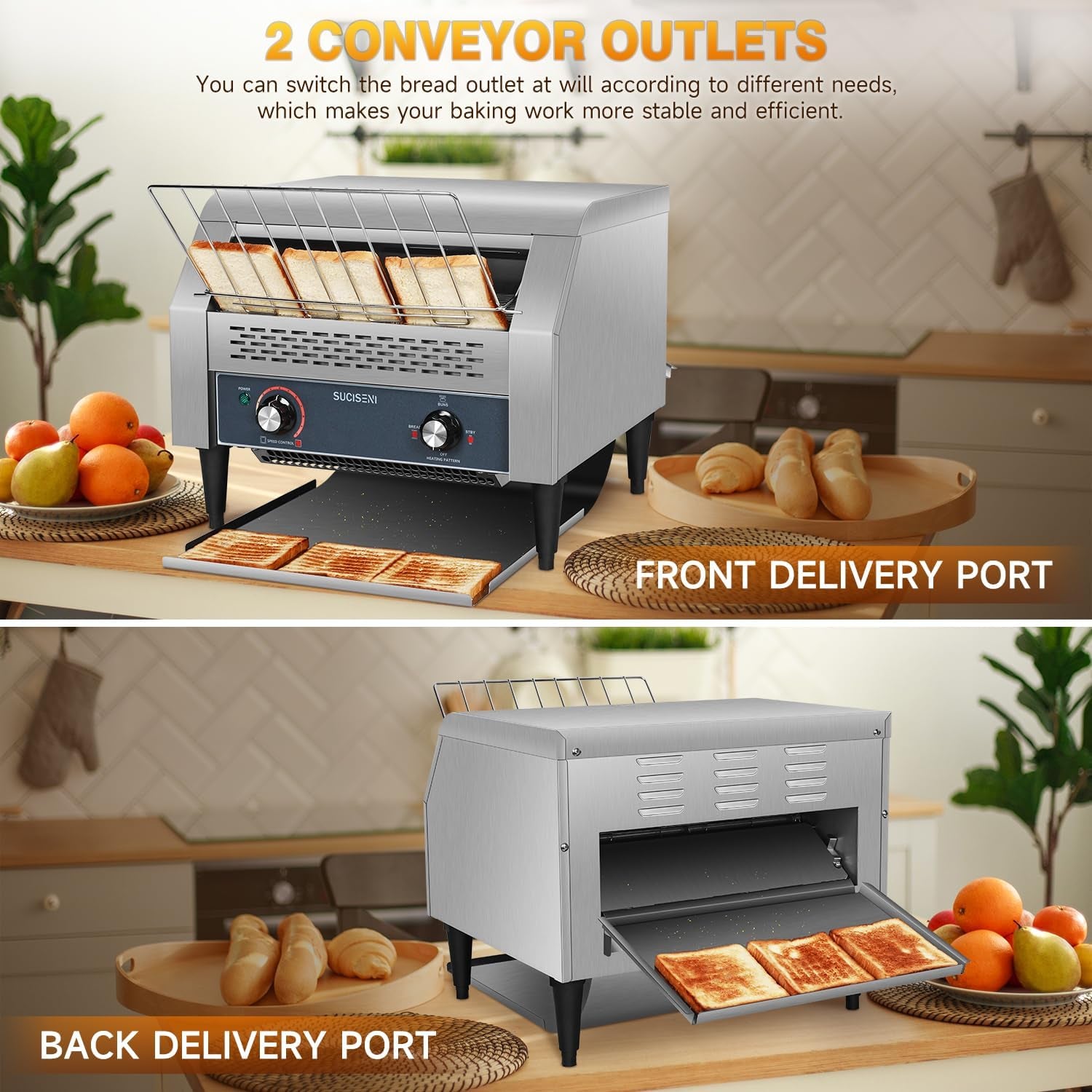 commercial-conveyor-toaster-450-slices-hour-stainless-steel-toaster-2600w-heavy-duty-industrial-toasters-electric-oven-with-dual-heating-tube-for-bagel-bread-croissant-bakery-restaurant-cafe