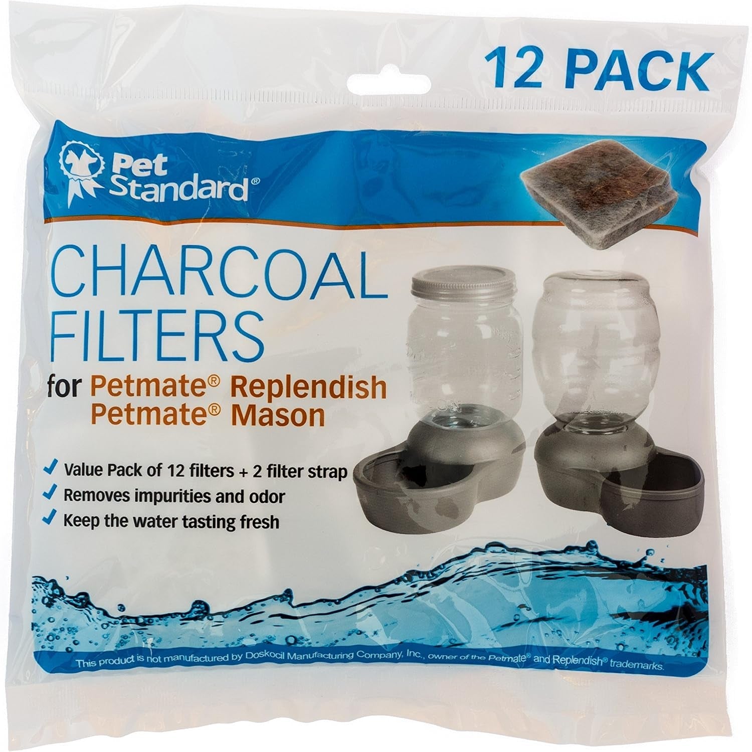 pet-standard-charcoal-filters-for-petmate-replendish-mason-12-pack-compatible-with-petmate-replendish-and-mason-gravity-waterers-includes-12-charcoal-filters-and-2-filter-straps