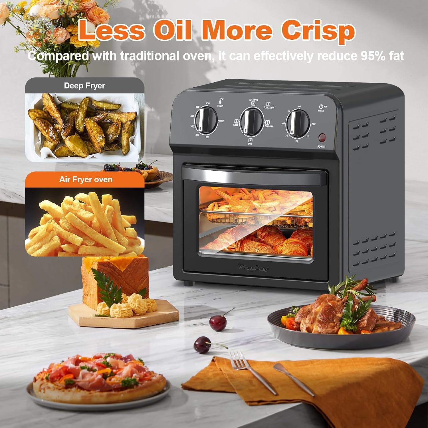 4-slice-air-fryer-toaster-oven-combo-360-hot-air-circulation-larger-capacity-timer-temp-control-stainless-steel-7-in-1-convection-oven-countertop-low-oil-for-family-cooking-black
