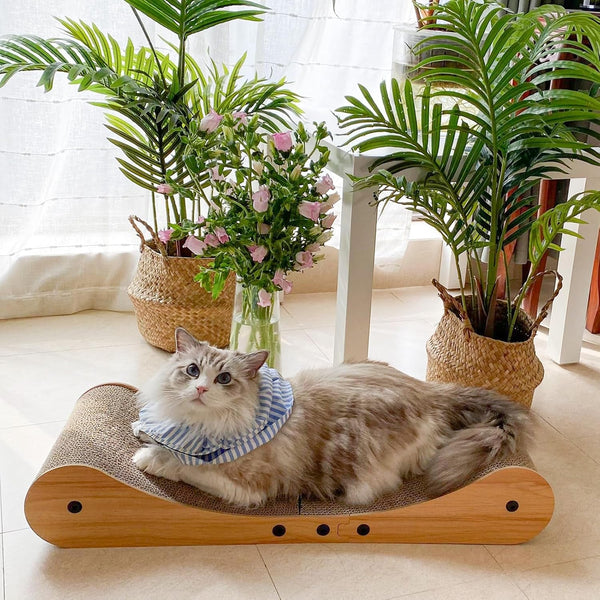 Nekosan Cat Scratcher Cardboard Bed, 27.5" Extra Large Cat Scratch Sofa Bed, Cat Scratcher Lounge Bed for Indoor Cats, 27.5 X 10 Inches Cat Couch Bed - Scratching Board7