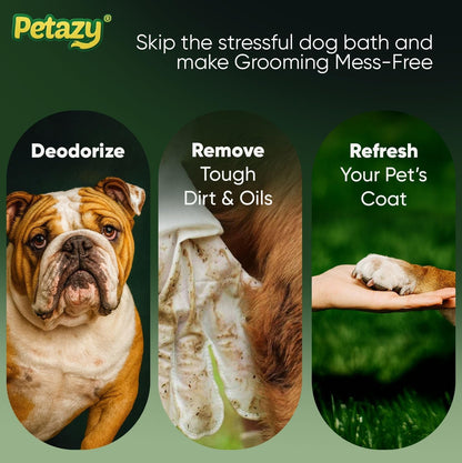 Petazy Pet Glove Wipes for Dogs & Cats – Hypoallergenic Thick Cleaning Gloves with Aloe & Coconut Oil for Paws, Face, Ears & Butt, Instant No Rinse Grooming Wipes to Deodorize and Hydrate, 25 Pack4