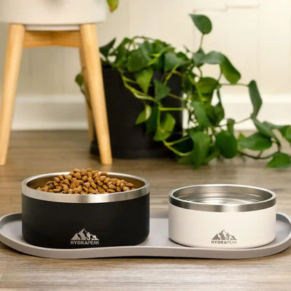 Hydrapeak Dog Bowl; Non Slip Stainless Steel; Water and Food Dish; Large Sized and Small Dogs; 32Oz 64Oz; Multiple Sizes; 4 Cup | White5