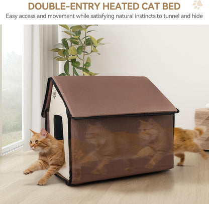 Blue Cat Litter Box Set, Small Cat Kitten Starter Kit with Litter Scoop, Cat Bowl, Kittens Toy; Heated Cat House Indoor, Cats Home with Heated Pad, Cat Houses & Condos, Heater Cat Bed8