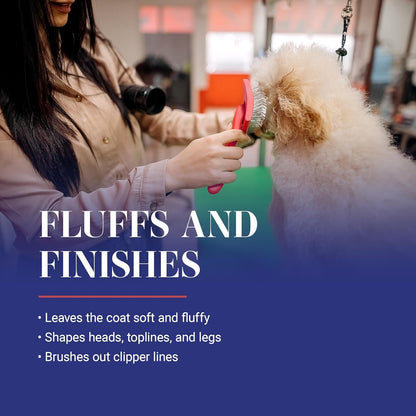 Chris Christensen Big G Dog Slicker Brush for Dogs (Goldendoodles, Labradoodles, Poodles), Groom like a Professional, Fluff Detangle Style, Saves Time Energy, Coral, Large8