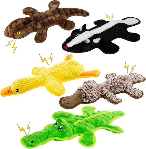 No Stuffing Dog Squeak Toys, 3 Pack Chew Toys for Small to Large Puppies | Durable Puppy Teething Toys, Interactive to Keep Pets Busy, Toss Fetch Tug Play, Best Birthday Gift9