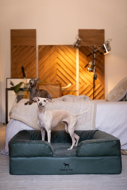 NOAH & PAW Large Dog Bed, 35X25X11 Inch, Orthopedic Dog Beds, Eggshell Memory Foam Infused with Cooling Gel, Inner Cover, Water Resistant, Machine Washable (Faux Leather)6