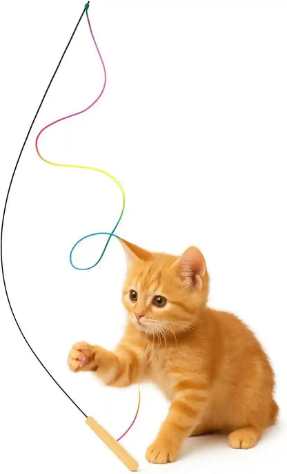 Cat Wand Toy for Indoor Cats, 105” Extra Long Magical Cat Teaser Wand, Interactive Cat Toy with Durable Nylon String, Elastic Wand for Exercise & Enrichment, Kittens to Senior Cats1
