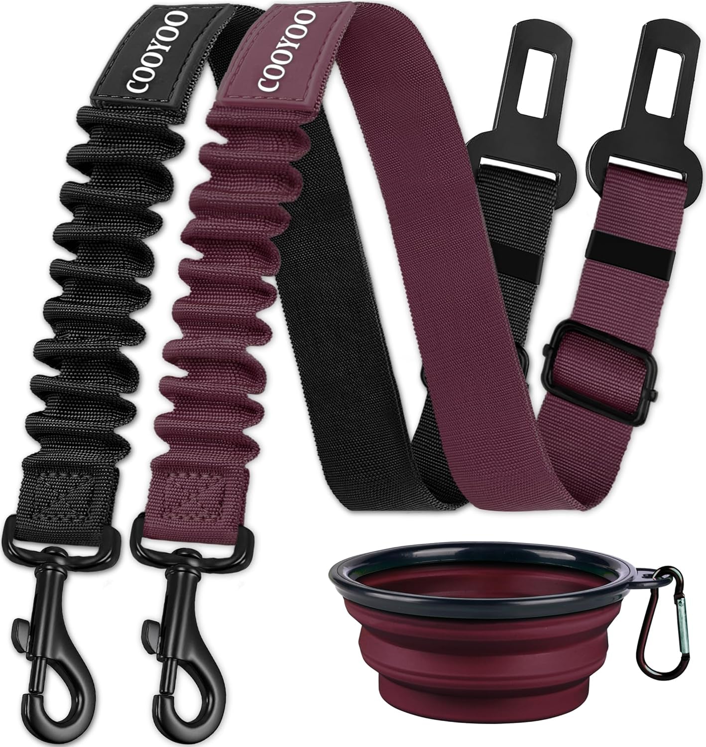 cooyoo-dog-seat-belt-durability-retractable-dog-car-harness-adjustable-dog-seat-belt-for-vehicle-nylon-pet-safety-seat-belts-heavy-duty-elastic-1-pack-black
