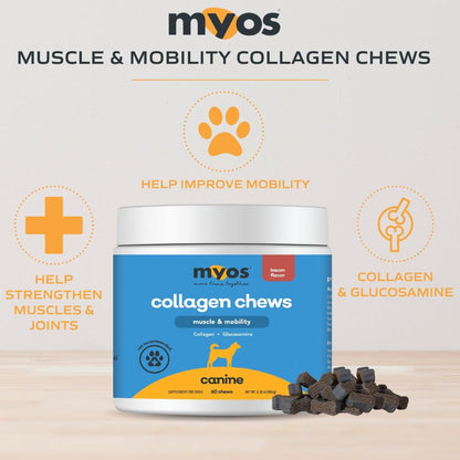 MYOS Canine Muscle & Mobility Chews – Collagen & Glucosamine for Dogs - Bacon Flavor Joint Supplement for Muscle, Bone & Joint Support, 60 Count2