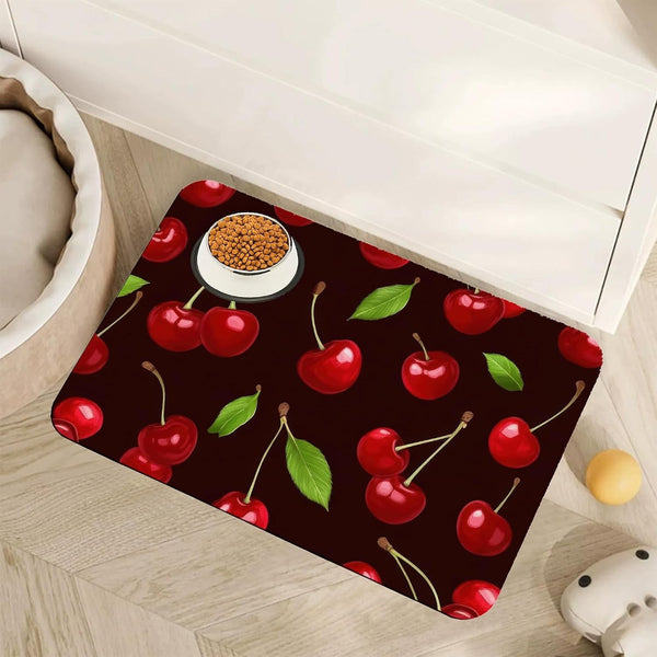 Fish Boho Dog Food Mat for Floors,Ocean Absorbent Quick-Dry Pet Feeding Mat,Cat Dog Bowl Mats for Food and Water,Non-Slip Pet Accessories Supplies 12"X20"25