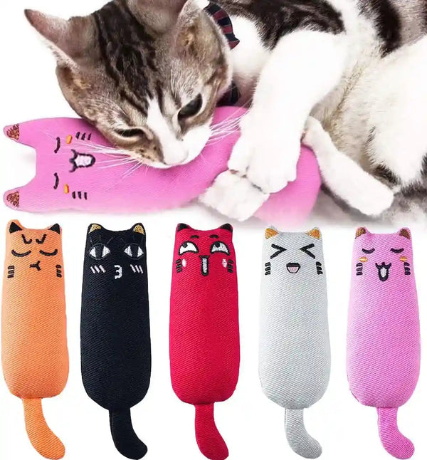 Legendog 5Pcs Bite Resistant Catnip Toy for Cats,Catnip Filled Cartoon Mice Cat Teething Chew Toy1