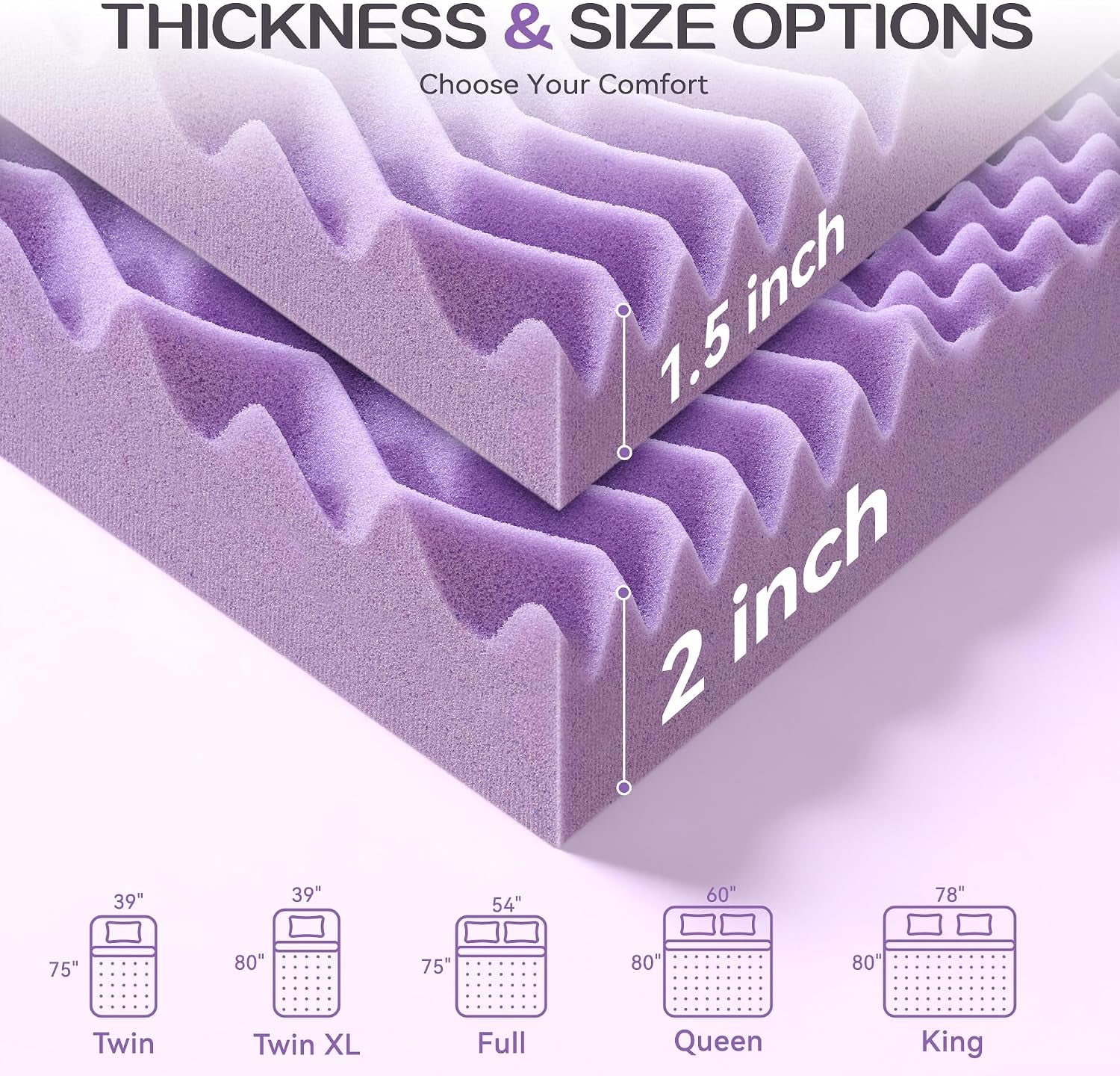 2-inch-7-zone-memory-foam-mattress-topper-twin-xl-twin-extra-long-mattress-pads-for-college-dorm-room-pressure-relieve-certipur-us-certified-39x80-inches-violet
