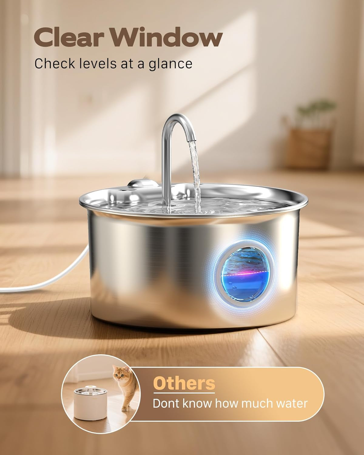 cat-water-fountain-stainless-steel-cat-fountain-for-drinking-88oz-2-6l-pet-water-fountain-for-cats-indoor-quiet-cats-water-bowl-dispenser-pets-feeding-watering-supplies-for-small-animals