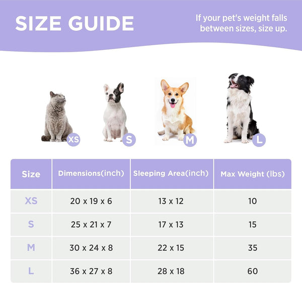 LE SURE Cute Dog Bed for Small Dogs Jacquard Washable Puppy Beds,25X21X7In | Rectangle Pet Bed,Comfy Orthopedic Pet Sofa for Home Decor,Anti Slip Bottom,Up to 15Lbs,Cozy Clouds Blue5