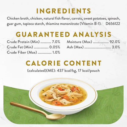 Purina Fancy Feast Broths Classic with Chicken and Vegetables Lickable Wet Cat Food Broth Topper, Pack of 16, 1.4 Oz Pouches7