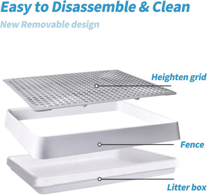 PODOO Rabbit Litter Box – Training Potty Tray for Guinea Pig & Small Pets · Spacious Grid Pan with Low Entrance, Easy-Clean & Odor-Resistant—Helps Keep a Clean Cage and Reduce Mess | Low-Entry Litter Tray with Removable Grate for Cleaner Small-Pet Cages; Approx. 14.6 X 11.8 X 2.6 In.4