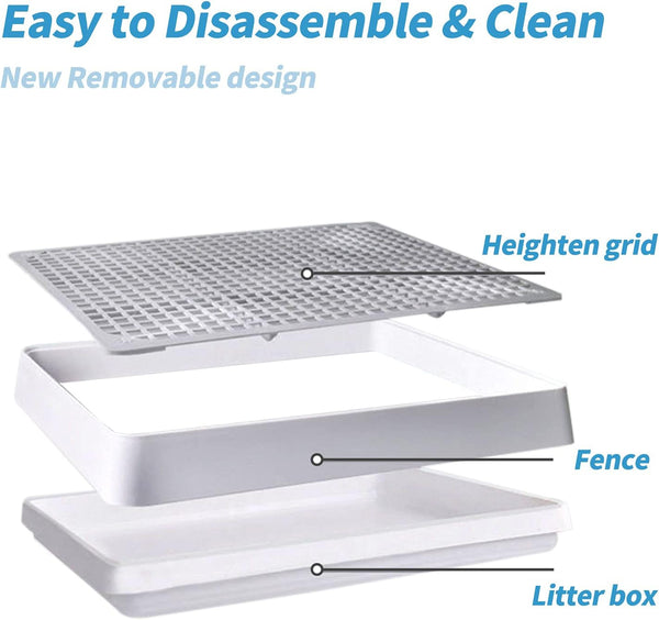 PODOO Rabbit Litter Box – Training Potty Tray for Guinea Pig & Small Pets · Spacious Grid Pan with Low Entrance, Easy-Clean & Odor-Resistant—Helps Keep a Clean Cage and Reduce Mess | Low-Entry Litter Tray with Removable Grate for Cleaner Small-Pet Cages; Approx. 14.6 X 11.8 X 2.6 In.4