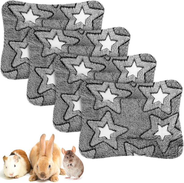Haull 4 Pcs Waterproof Guinea Pig Bedding Soft Dog Cat Bed Crate Mat Small Animal Plush Cage Liners Rabbit Bunny Kennel Pad Reversible Cozy Pee Thickened Hamster Pad(Tie Dyed,13 X 10 Inch)20