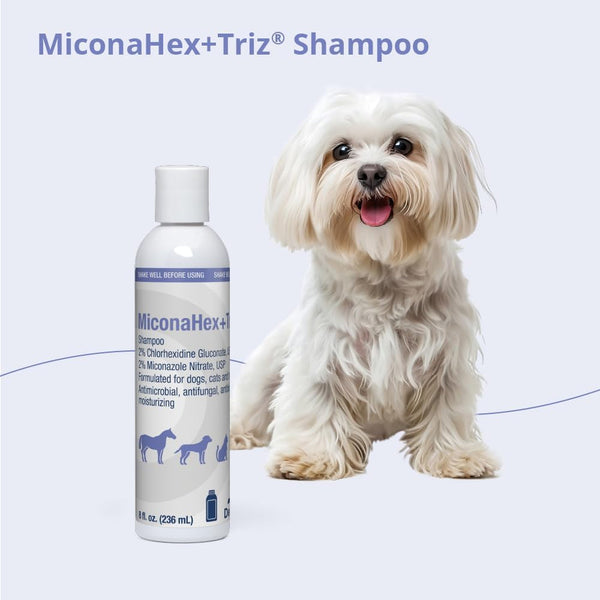 Miconahex+Triz Shampoo for Dogs, Cats and Horses, 8 Oz | Antibiofilm, Moisturizing; Packaging May Vary7
