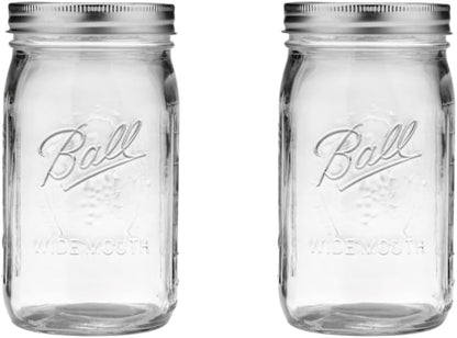 Quart (32Oz) Jar with Silver Lid, Wide Mouth, Set of 21
