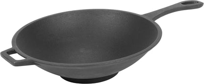 7437 Cast Iron Wok W/ Helper Handle Features Sloping Sides and Rounded Interior Perfect for Traditional Stir Fry1
