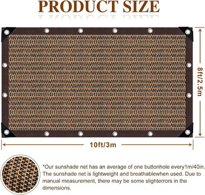 Shade Cloth for Garden,80% Mesh Tarp with Grommets Shade Cloth for Greenhouse,Patio,Vegetables,Plants Cover and Chicken Coops,Coffee Shade Net for Outdoor Garden3