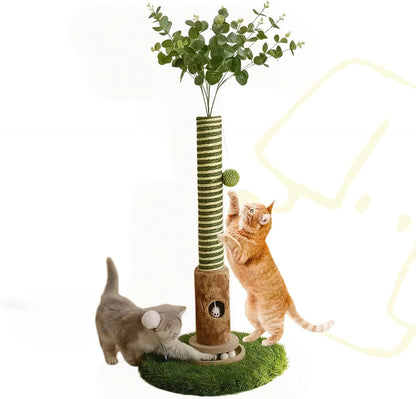 Cat Scratching Post, 19.69" H(50Cm) Cat Tree with Cat Bed, Scratching Posts for Indoor Cats with Two Plush Balls Toy, Small Cat Tree for Kittens/Cats Playing and Relaxing (20 in Grey Cat Tree)11