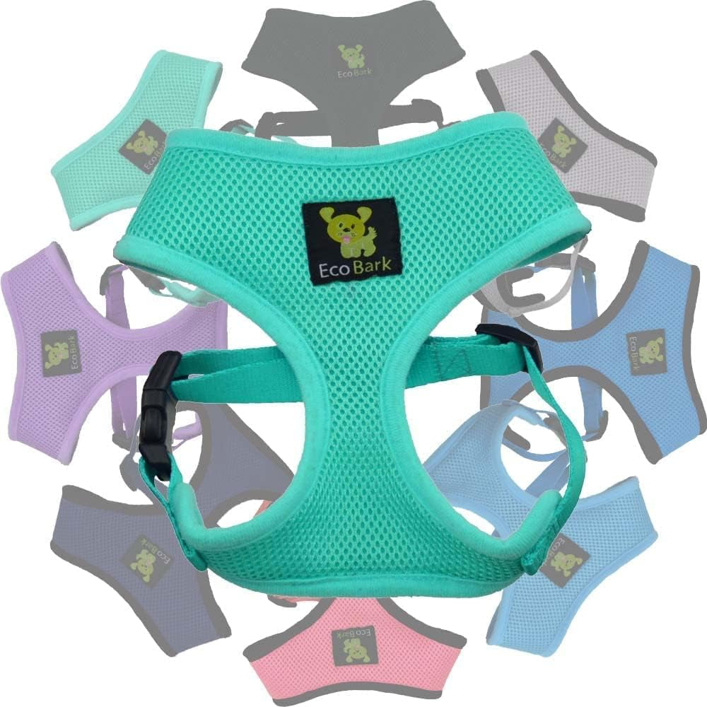 ecobark-dog-harness-soft-mesh-over-the-head-vest-harness-red-small-luxurious-eco-friendly-no-pull-no-choke-design-padded-breathable-body-halter-anti-rub-for-puppy-toy-small-breeds