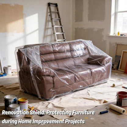 4Mil Couch Cover for Moving, Clear Sofa Storage Bag, 92Wx42Dx62/41H | with Tape Strips & Labels, Heavy Duty, Tear-Resistant, Waterproof, Reusable, Oversized/3-Seat Sofa, Long-Term Garage Storage7