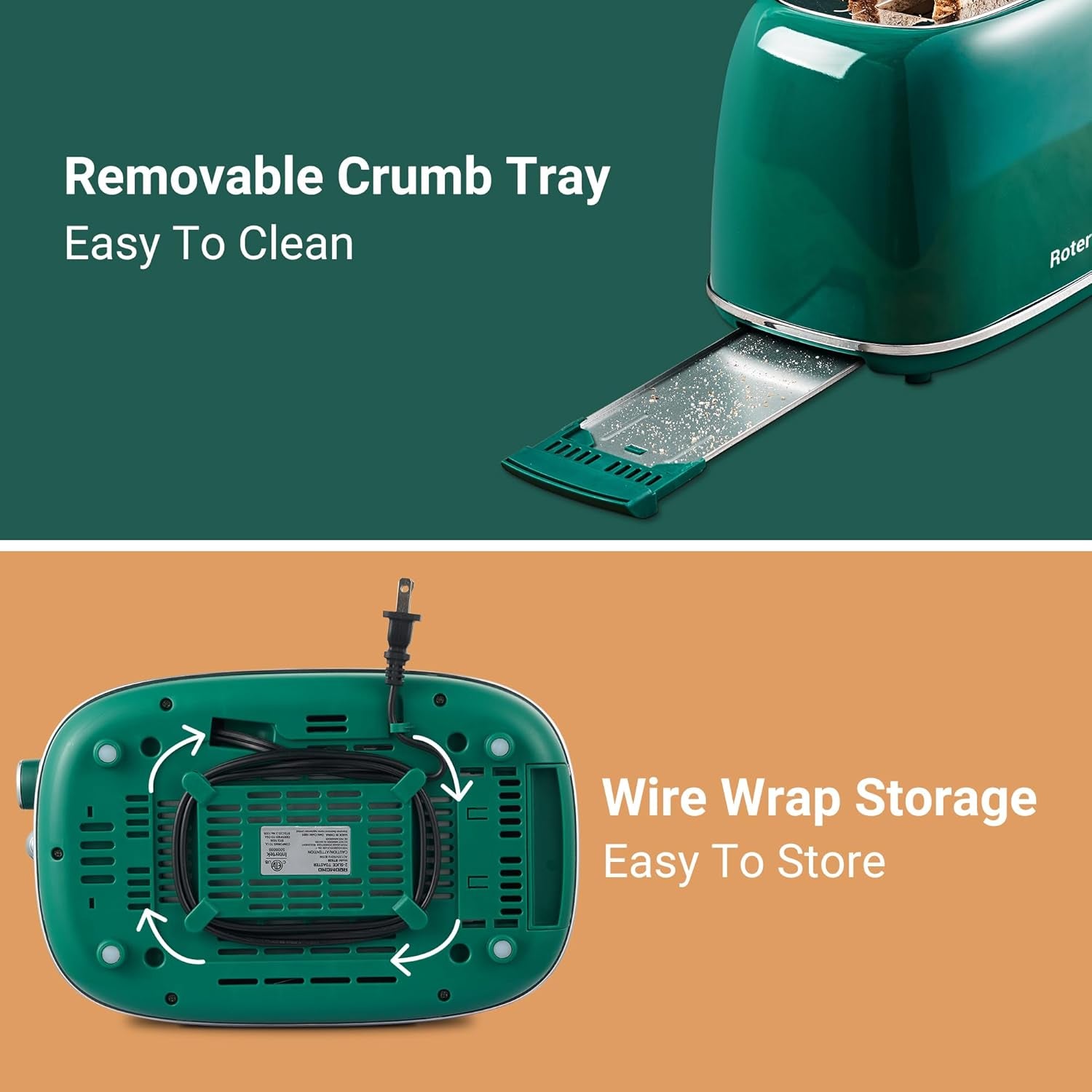 2-slice-toaster-retro-stainless-steel-with-bagel-cancel-and-defrost-functions-6-bread-shade-settings-extra-wide-slots-and-removable-crumb-tray-green