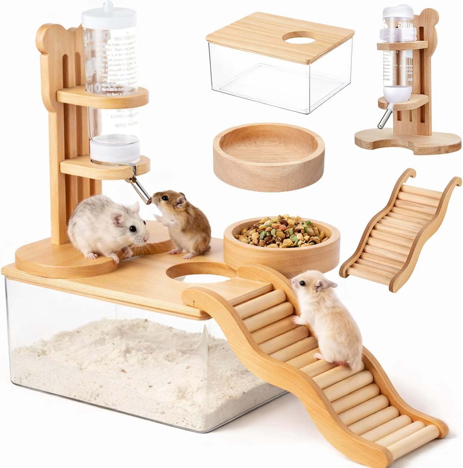 4-pcs-hamster-cage-accessories-water-bottle-set-rectangle-hamster-sand-bath-box-feeding-bowl-climbing-toy-wooden-ladder-bridge-set-for-rat-mice-small-animals-habitat-decor-enrichment