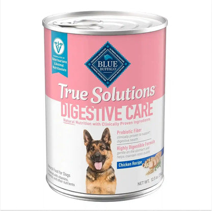 Blue Buffalo True Solutions Digestive Care Wet Dog Food for Adult Dogs, Made with Natural Ingredients, Chicken, 12.5-Oz. Cans (12 Count)1