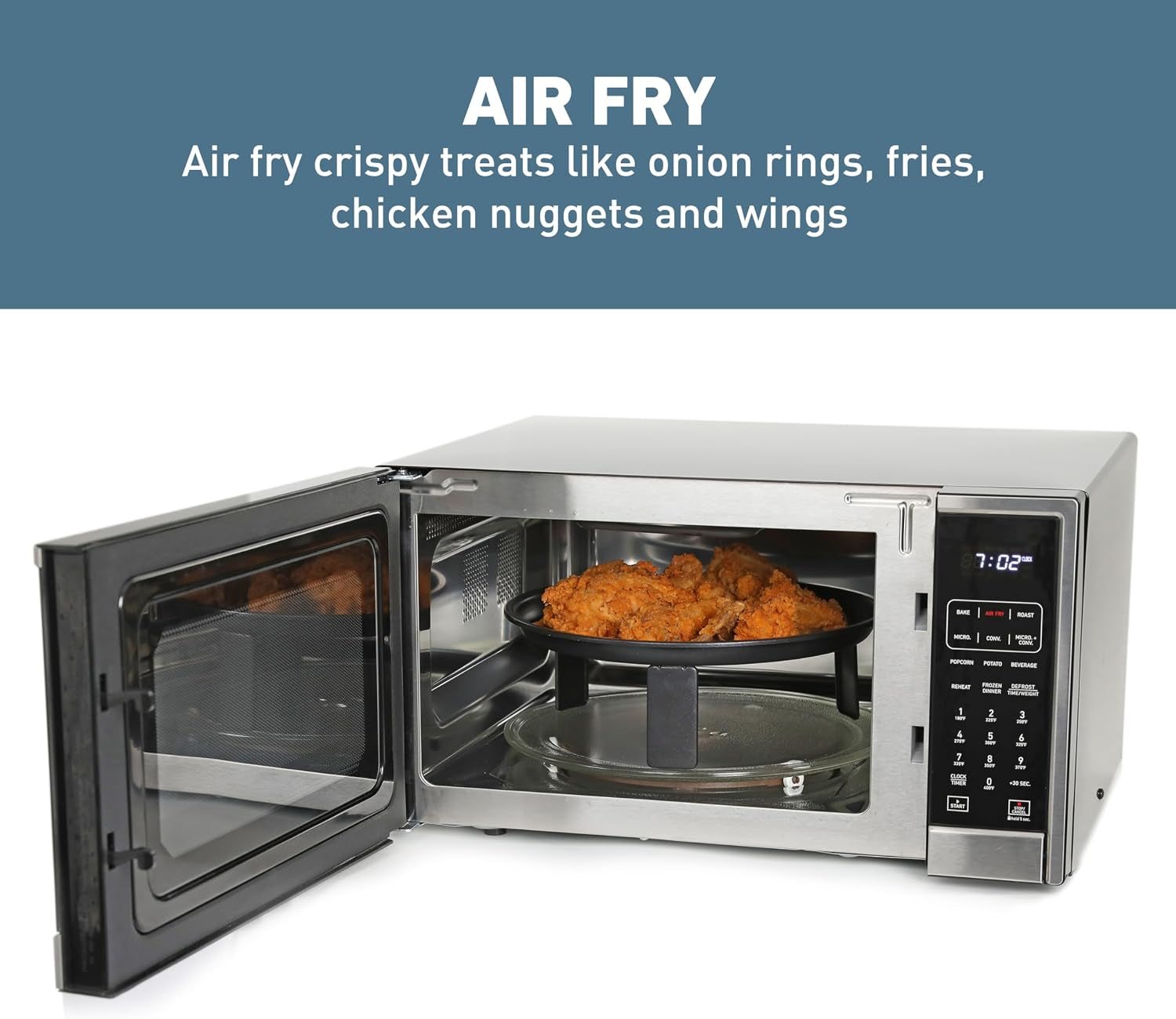 3-in-1-microwave-air-fryer-convection-oven-1000-watts-with-10-power-levels-and-12-presets-speed-defrost-electronic-control-panel-and-glass-turntable-1-3-cu-ft-stainless-steel