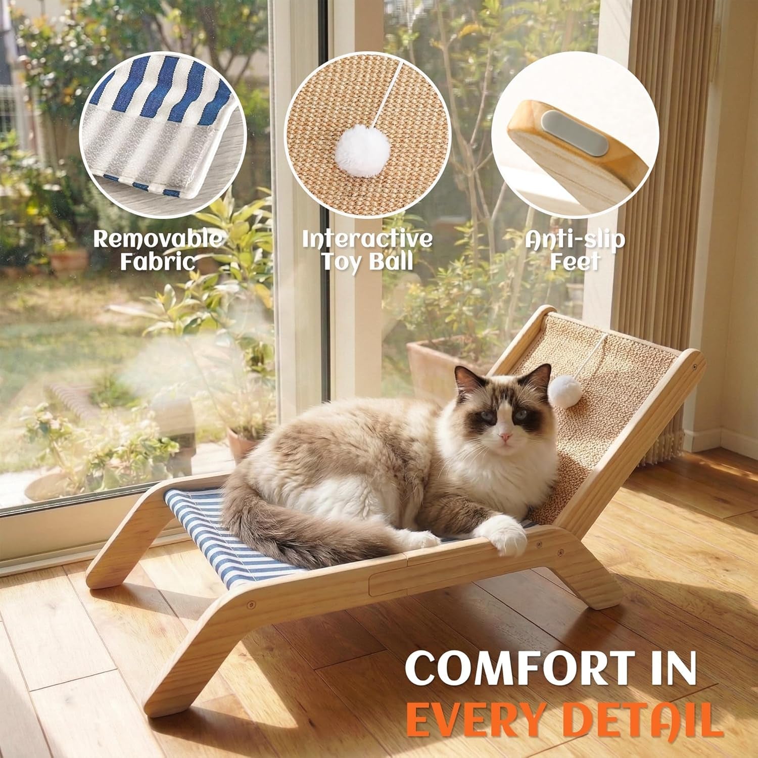 petkaray-beach-chair-cat-hammock-elevated-cat-beds-for-indoor-cats-original-cozy-lounger-with-sisal-scratcher-and-toy-ball