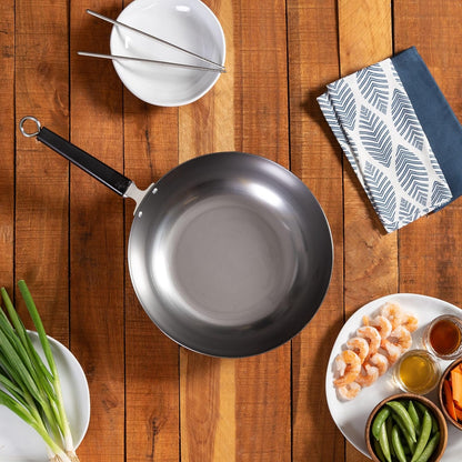 JOYCE CHEN Professional Series 12-Inch Carbon Steel Stir Fry Pan with Phenolic Handle9
