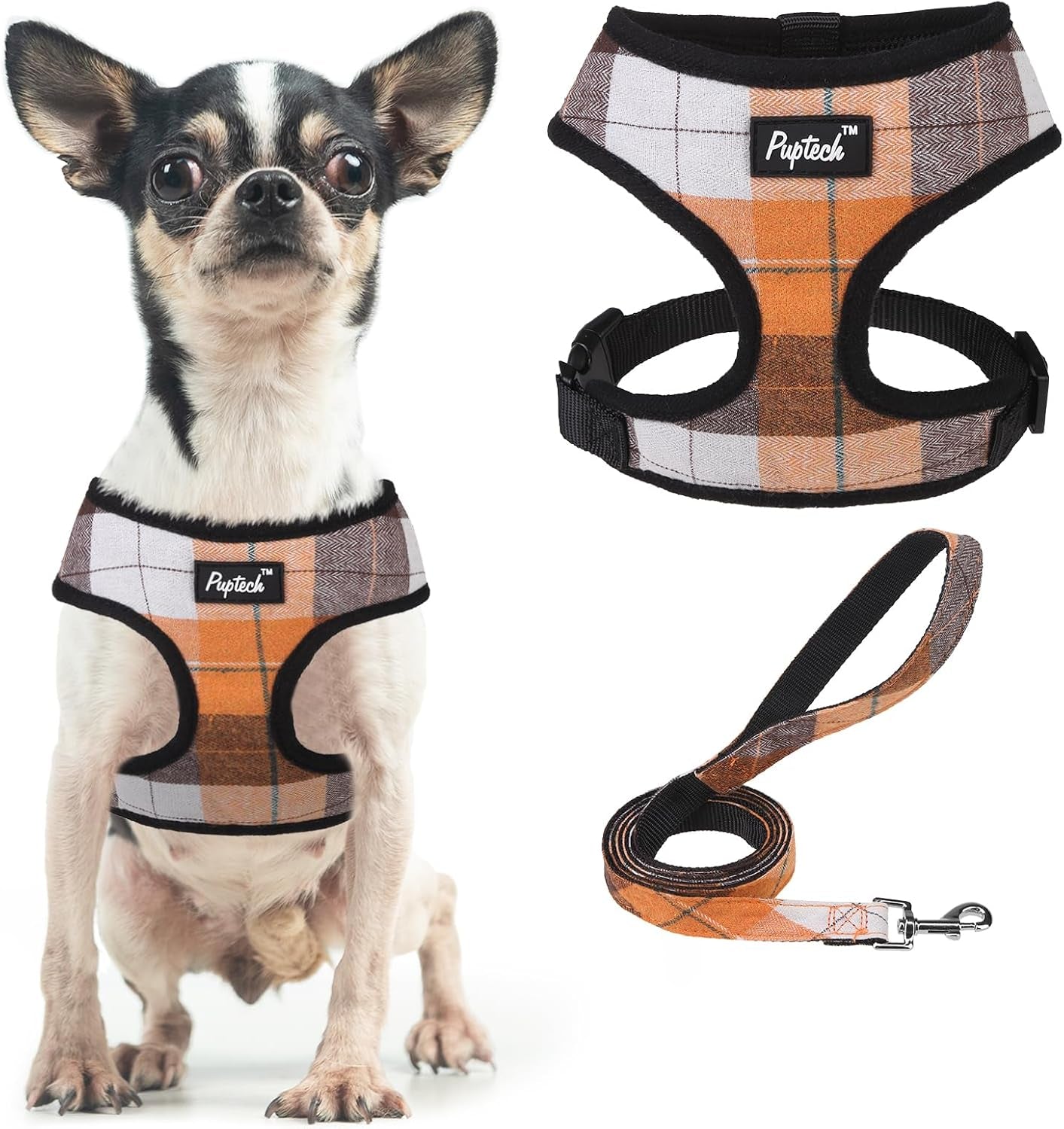 pupteck-soft-mesh-dog-harness-small-sized-and-leash-set-pet-puppy-cat-comfort-padded-vest-no-pull-harnesses-beige-s