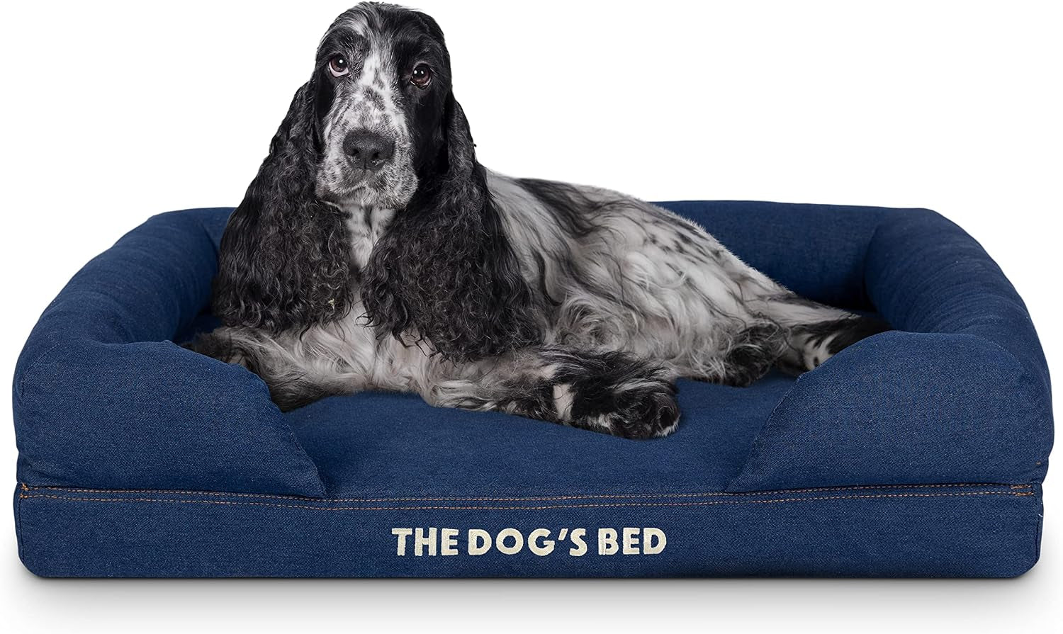 the-dog-s-bed-orthopedic-memory-foam-dog-bed-with-bolsters-for-large-dogs-high-density-support-mattress-low-front-entry-removable-washable-cover-oxford-fabric-blue-with-dark-red-trim-large