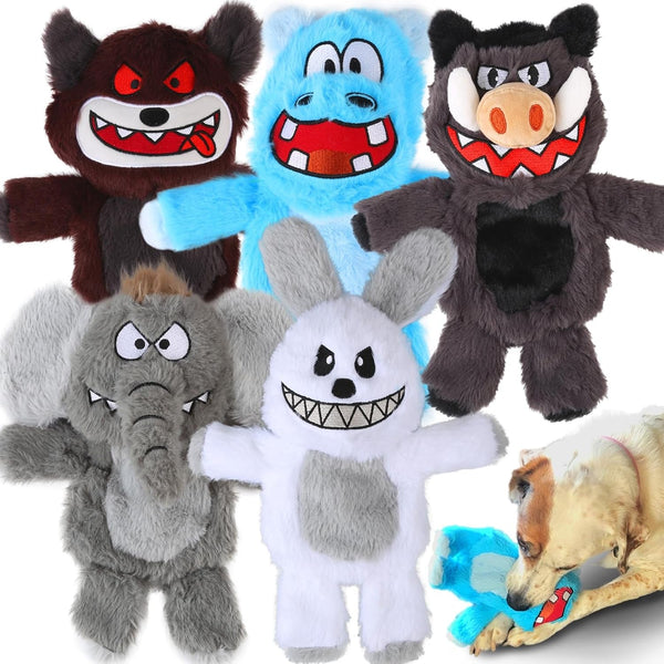 Bzonsmart Dog Squeaky Toys Plush Chew Toys for Small Medium Large Dogs | Double Sound |Non-Toxic Soft Plush |Double-Layer Reinforced Sewing| Suitable for Interactive.Playing, Chewing &Teething1