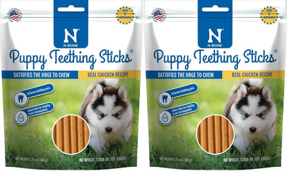 N-Bone Puppy Teething Sticks, Chicken Flavor, Natural Puppy Chew Sticks & Teething Treats, SQF Certified, Made with Rice Flour for Easy Digestion, Calcium Enriched (3.7Oz)13