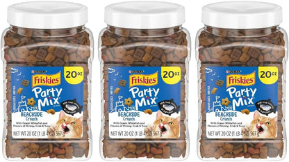 Purina Friskies Party Mix Cat Treats, Beachside Crunch, Made with Ocean Whitefish, Crunchy Cat Treats for Adult Cats, 20-Ounce Resealable Canister (Pack of 2)13