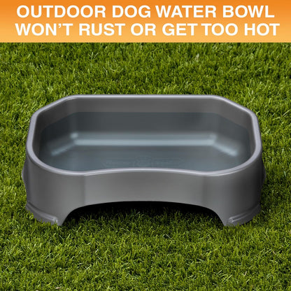 Neater Pet Brands Extra Large Water Bowl for Dogs, Outdoor Dog Water Bowl (1.25 Gallon XL Capacity), Big Trough Style Food Dish for Indoors or Outside, No Spill Large Dog Bowls, Gunmetal Grey3