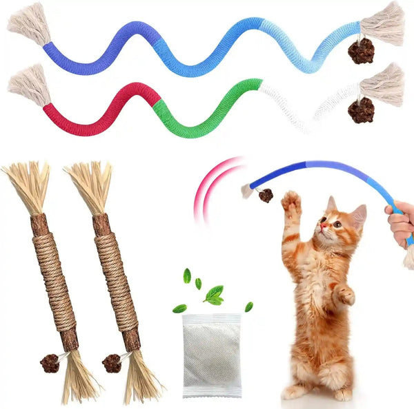 Silvervine Sticks Cat Chew Toys for Indoor Cats Dental Care Teeth Cleaning, Natural Kitten & Cat Teething Toys for Health, Catnip Toys Cat Chew Rope Suitable for All Breeds of Aggressive Chewers Cat9