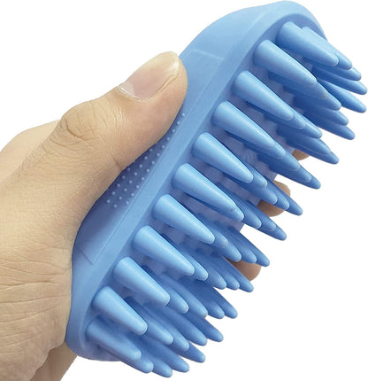Pet Silicone Shampoo Brush for Long & Short Hair Medium Large Pets Dogs Cats,Shower Wash Curry Brush,Dog Hair Products Accessories Dog Back Massage for Long & Short Hair Small Large Pets Dogs(Green)8