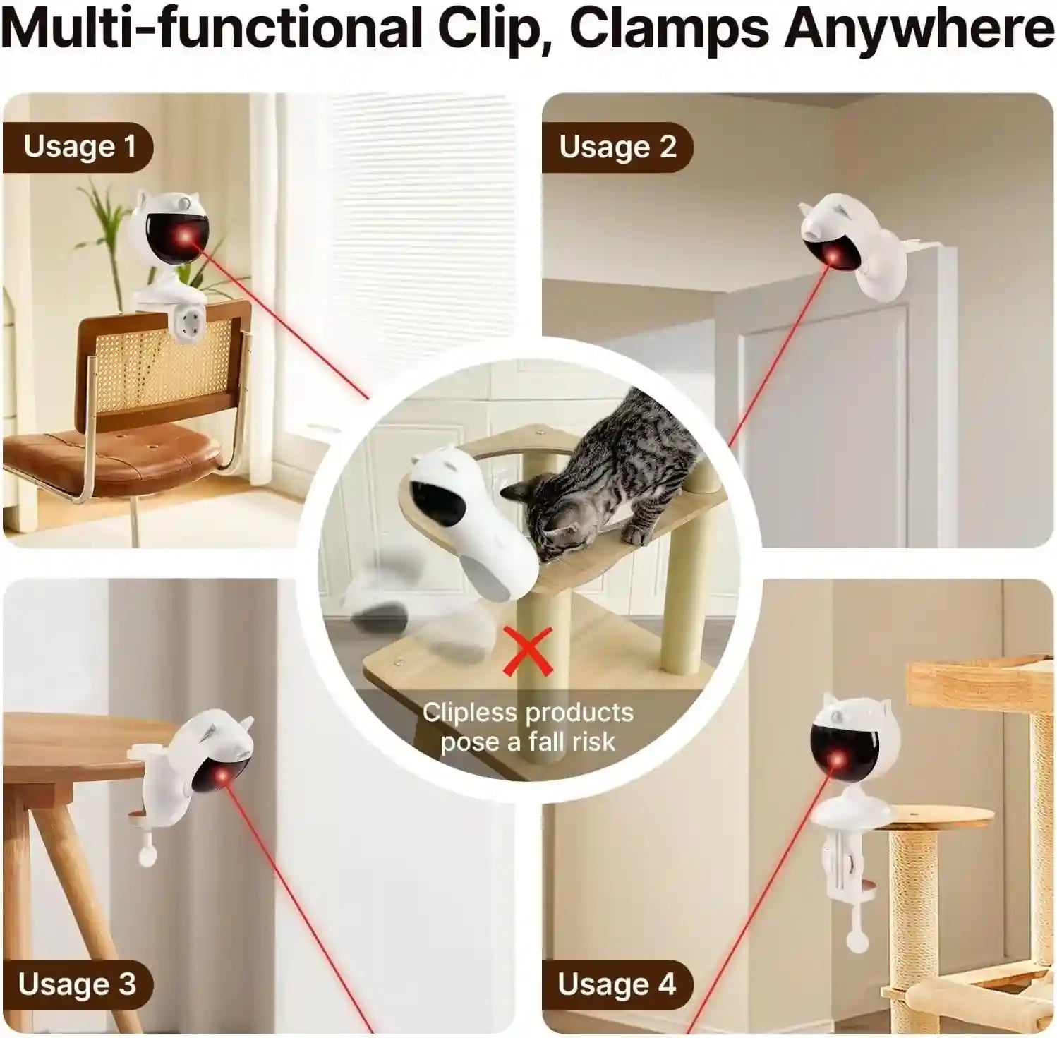 potaroma-smart-sensor-cat-laser-toys-interactive-motion-activated-truly-random-trjajectory-clamp-design-automatic-chargeable-kitten-toy-indoor-exercise-cream-white-motion-activated-truly-random-trjajectory-clamp-design-automatic-chargeable-kitten-toy-indoor-exercise-cream-white